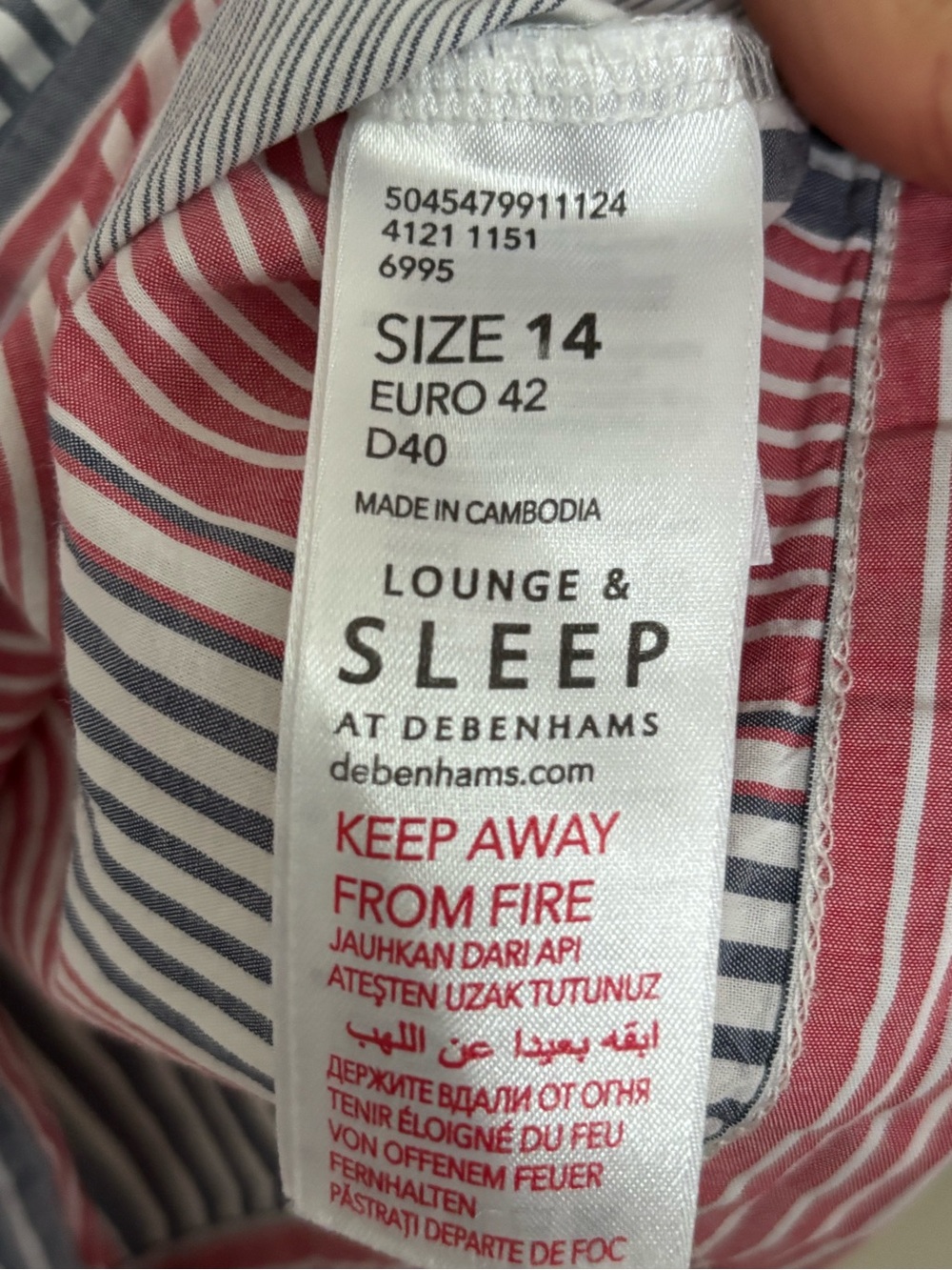 Debenhams Lounge & Sleep 100% Cotton Striped Pyjama Set - Size UK 14 / US 10 / L - Picture 9 of 10